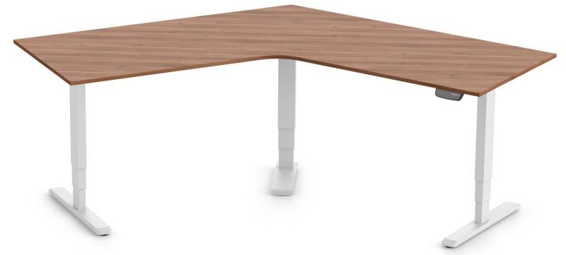Ergolutions Schreibtisch PRIMUS elektrisch höhenverstellbarer Winkelschreibtisch, 180 kg Traglast / Leise / Timer / Memory / Kollisionssensor von Ergolutions