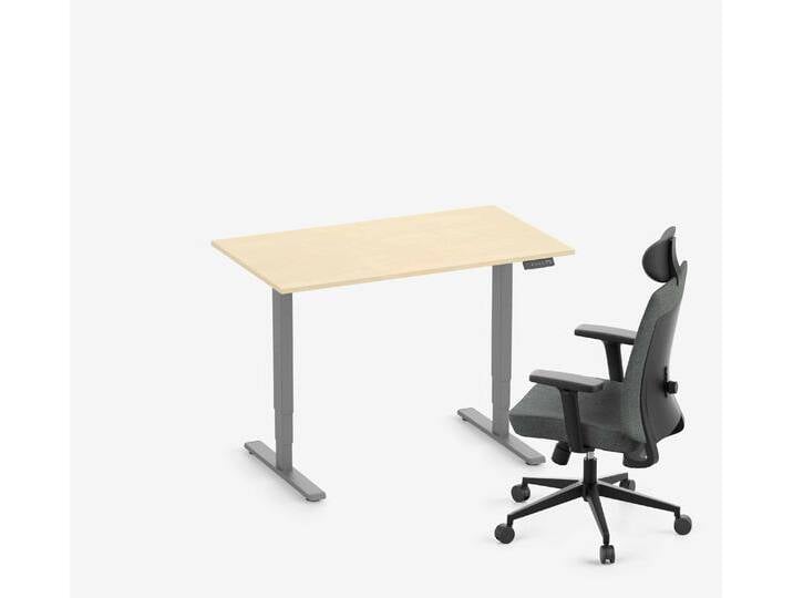 FOKUS + Stuhl Grau Birke Normal 1200 x 70 x 19 mm von Ergolutions