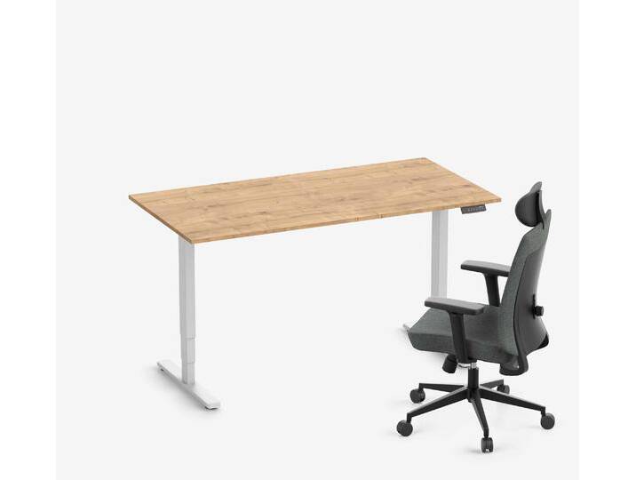 FOKUS + Stuhl Weiß Eiche Normal 1600 x 80 x 19 mm von Ergolutions