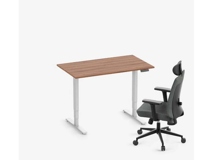 FOKUS + Stuhl Weiß Nussbaum Normal 1200 x 70 x 19 mm von Ergolutions