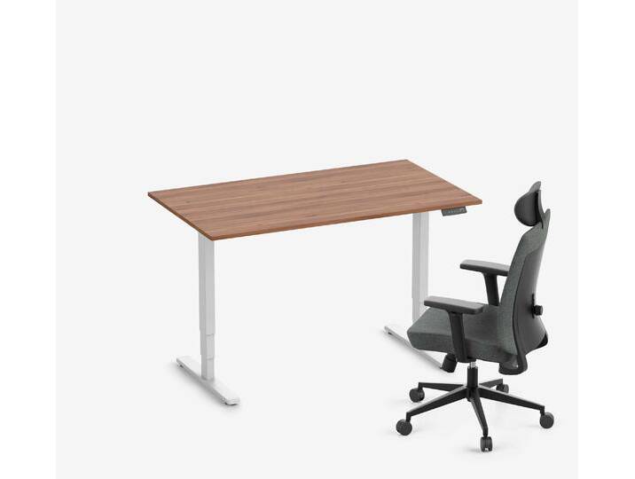 FOKUS + Stuhl Weiß Nussbaum Normal 1400 x 80 x 19 mm von Ergolutions