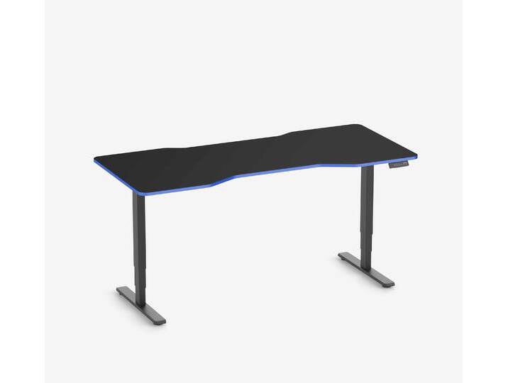 FOKUS Gamingschreibtisch Schwarz 180x80 Cockpit Royal Blue von Ergolutions