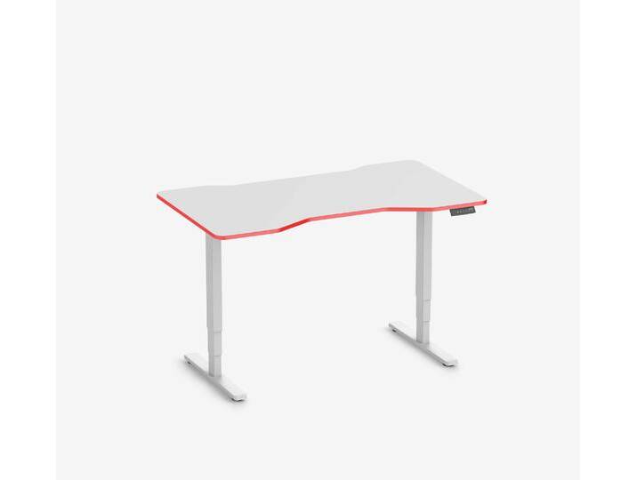 FOKUS Gamingschreibtisch Weiß 140x80 Cockpit Fire Red von Ergolutions
