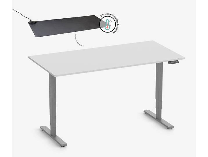 FOKUS Gestell Grau, Tischplatte 1200 x 700 x 19 mm Lichtgrau, + beheizbare Schreibtischunterlage FOKUS Gestell Grau, Tischplatte 1200 x 700 x 19 mm Lichtgrau, + beheizbare Schreibtischunterlage von Ergolutions