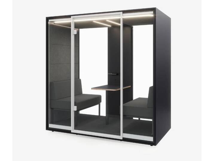 Meetingbox Quattro Anthrazit Anthrazit Grau Grau Glas Weiß von Ergolutions