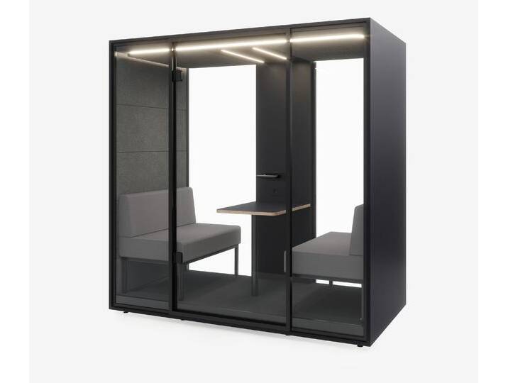 Meetingbox Quattro Anthrazit Anthrazit Grau Hellgrau Glas Schwarz von Ergolutions