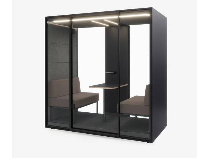 Meetingbox Quattro Anthrazit Anthrazit Grau Kaffee Glas Schwarz von Ergolutions