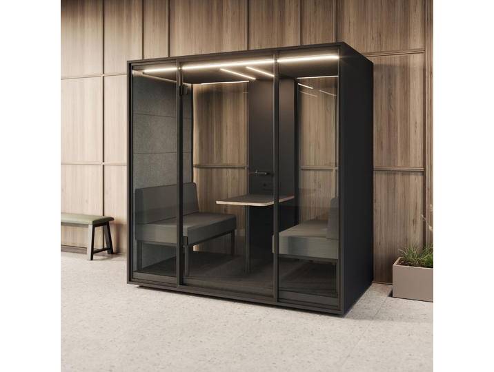 Meetingbox Quattro Anthrazit Anthrazit Grau Kaffee Glas Weiß von Ergolutions