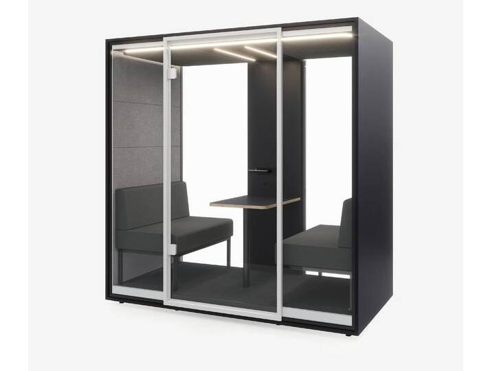 Meetingbox Quattro Anthrazit Anthrazit Hellgrau Grau Glas Weiß von Ergolutions