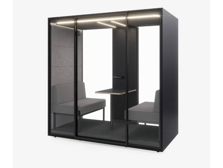 Meetingbox Quattro Anthrazit Anthrazit Hellgrau Hellgrau Glas Schwarz von Ergolutions