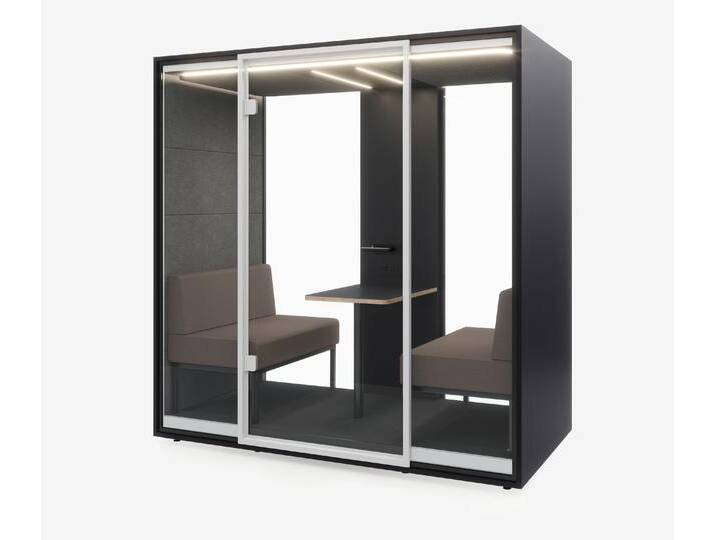 Meetingbox Quattro Anthrazit Anthrazit Hellgrau Kaffee Glas Weiß von Ergolutions