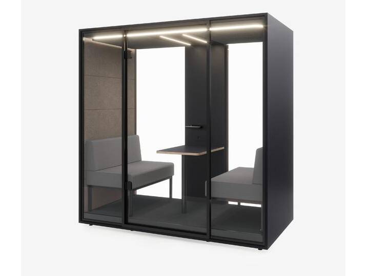 Meetingbox Quattro Anthrazit Anthrazit Kaffee Hellgrau Glas Schwarz von Ergolutions