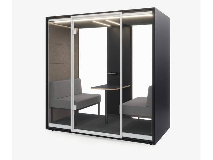 Meetingbox Quattro Anthrazit Anthrazit Kaffee Hellgrau Glas Weiß von Ergolutions