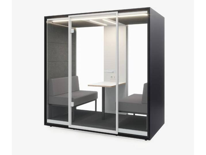 Meetingbox Quattro Anthrazit Weiß Grau Hellgrau Glas Weiß von Ergolutions