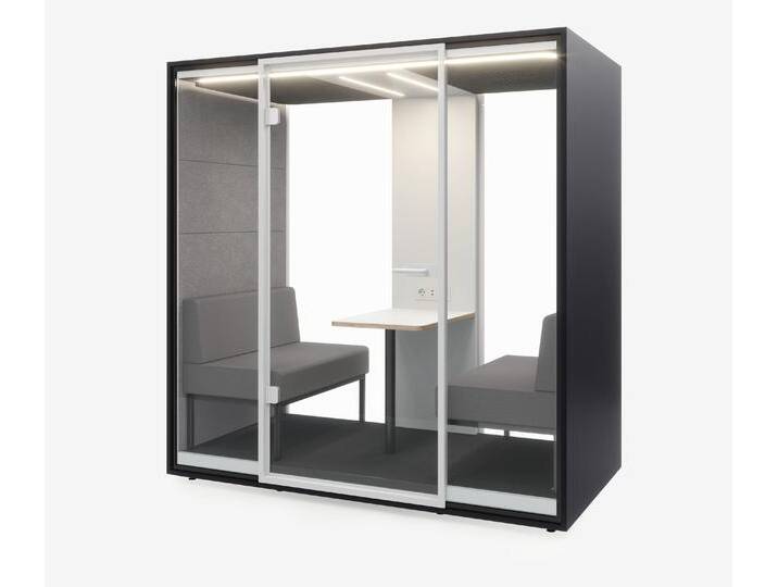 Meetingbox Quattro Anthrazit Weiß Hellgrau Hellgrau Glas Weiß von Ergolutions