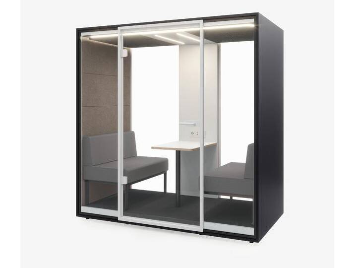 Meetingbox Quattro Anthrazit Weiß Kaffee Hellgrau Glas Weiß von Ergolutions