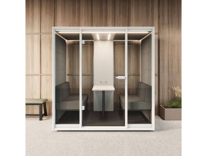Meetingbox Quattro Weiß Anthrazit Grau Grau Glas Weiß von Ergolutions
