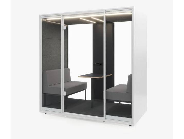 Meetingbox Quattro Weiß Anthrazit Grau Hellgrau Glas Weiß von Ergolutions