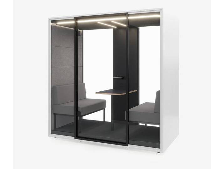 Meetingbox Quattro Weiß Anthrazit Hellgrau Hellgrau Glas Schwarz von Ergolutions