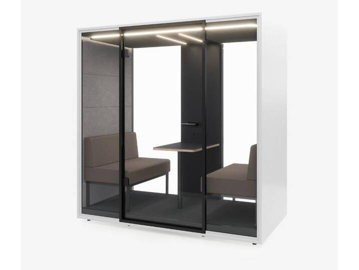 Meetingbox Quattro Weiß Anthrazit Hellgrau Kaffee Glas Schwarz von Ergolutions