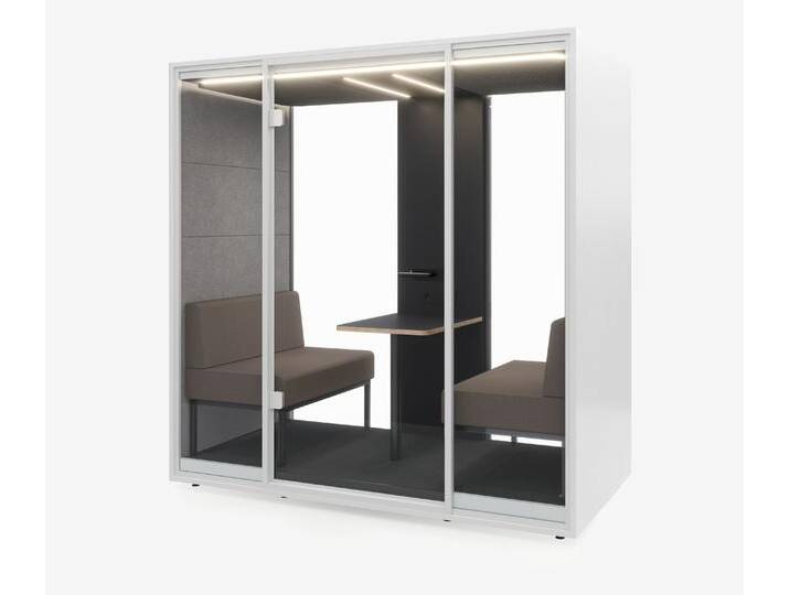 Meetingbox Quattro Weiß Anthrazit Hellgrau Kaffee Glas Weiß von Ergolutions