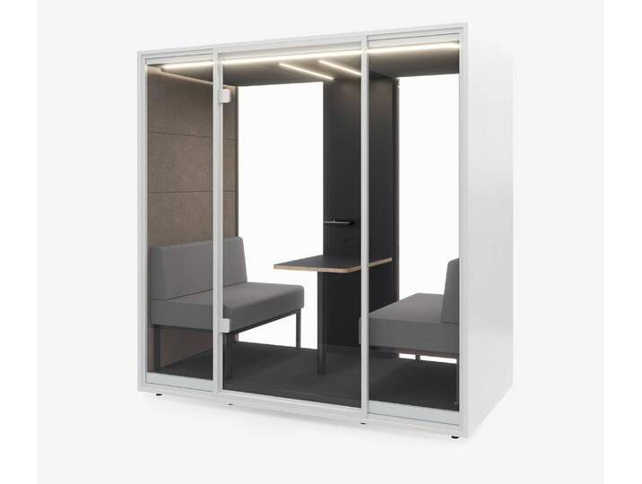 Meetingbox Quattro Weiß Anthrazit Kaffee Hellgrau Glas Weiß von Ergolutions