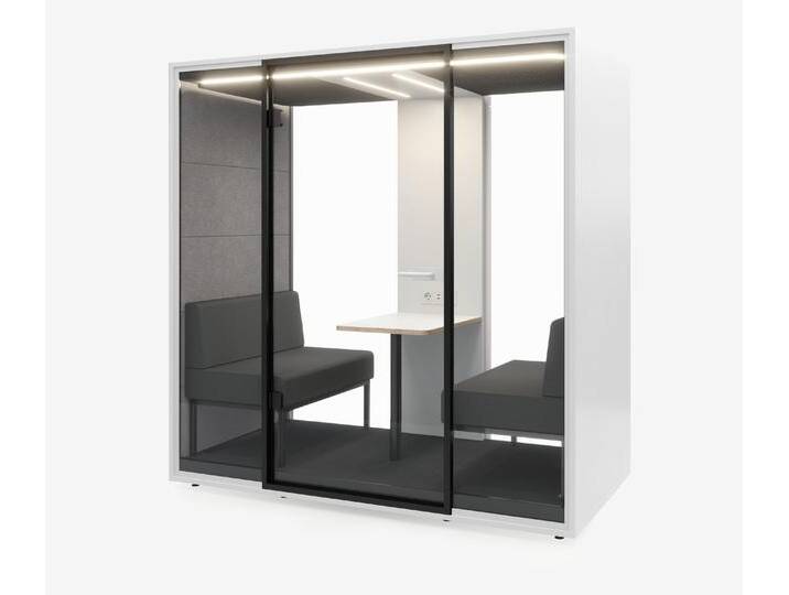 Meetingbox Quattro Weiß Weiß Hellgrau Grau Glas Schwarz von Ergolutions