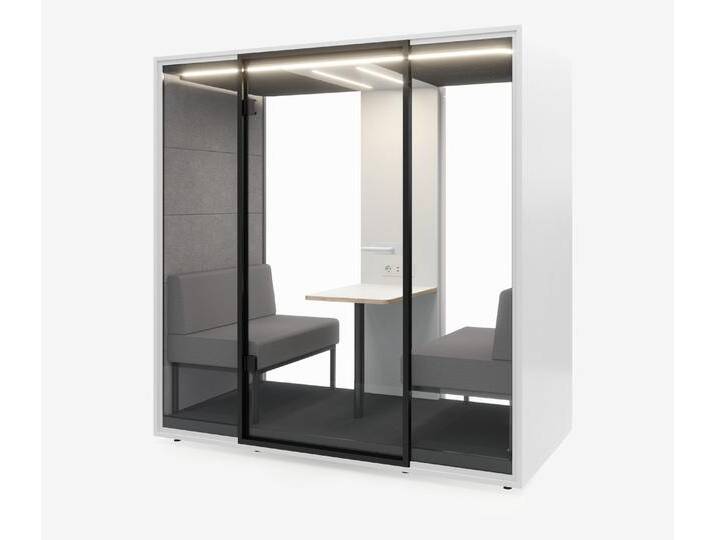 Meetingbox Quattro Weiß Weiß Hellgrau Hellgrau Glas Schwarz von Ergolutions