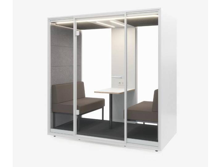 Meetingbox Quattro Weiß Weiß Hellgrau Kaffee Glas Weiß von Ergolutions