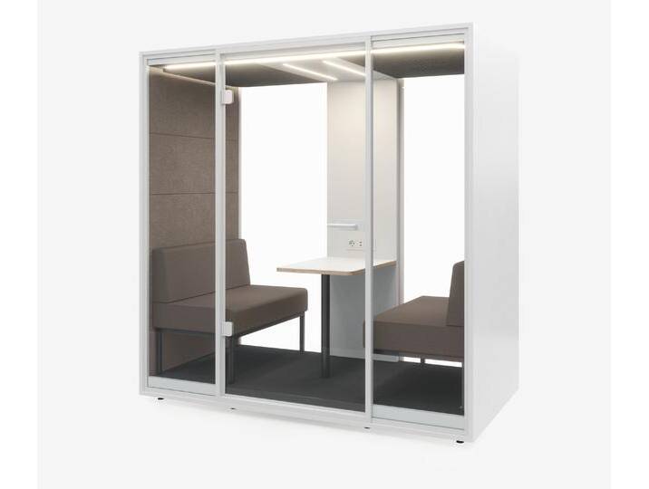 Meetingbox Quattro Weiß Weiß Kaffee Kaffee Glas Weiß von Ergolutions