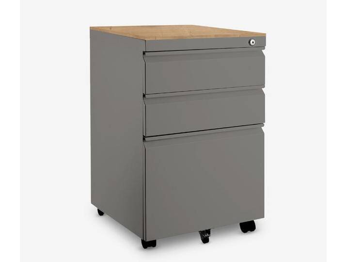 Metallrollcontainer Grau Eiche von Ergolutions