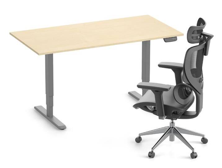 PRIMUS + Stuhl 160x80 Grau Birke PRIMUS + Stuhl 160x80 Grau Birke von Ergolutions