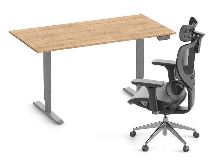 PRIMUS + Stuhl 180x80 Grau Eiche PRIMUS + Stuhl 180x80 Grau Eiche von Ergolutions