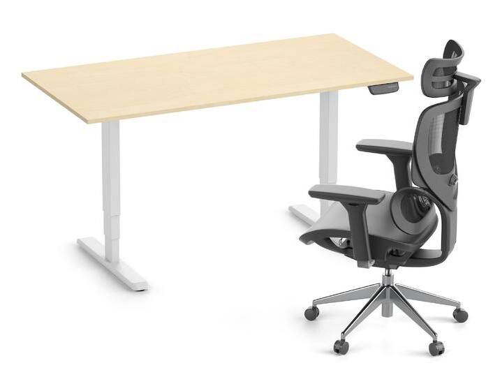 PRIMUS + Stuhl Weiß 140x80 Birke von Ergolutions
