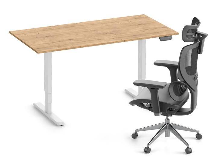 PRIMUS + Stuhl Weiß 160x80 Eiche von Ergolutions