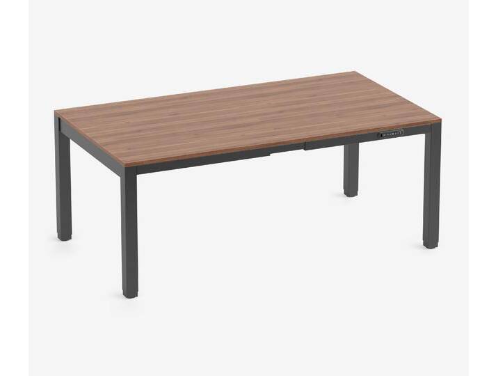 PRIMUS 4-Bein Schreibtisch Schwarz Nussbaum 1800 x 1000 x 25 mm von Ergolutions