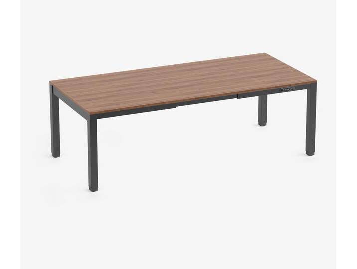 PRIMUS 4-Bein Schreibtisch Schwarz Nussbaum 2200 x 1000 x 25 mm von Ergolutions