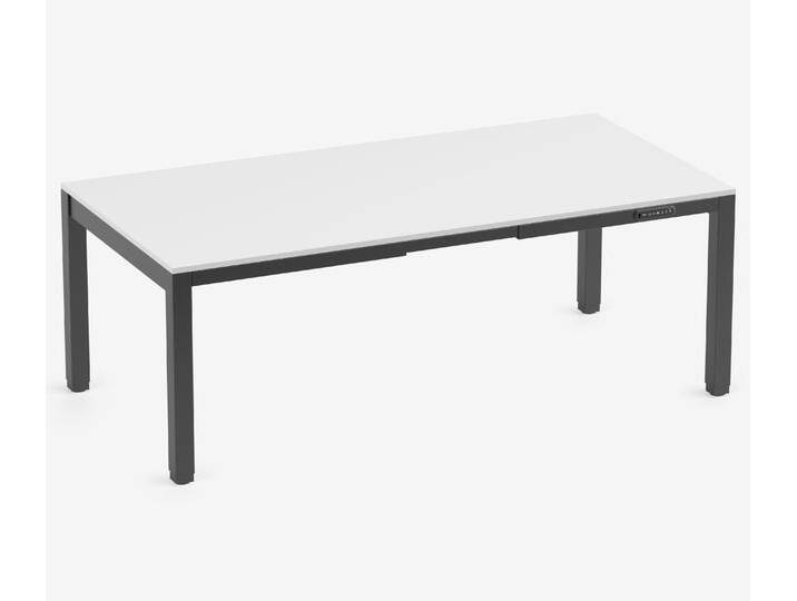 PRIMUS 4-Bein Schreibtisch Schwarz Topweiß 2000 x 1000 x 25 mm von Ergolutions