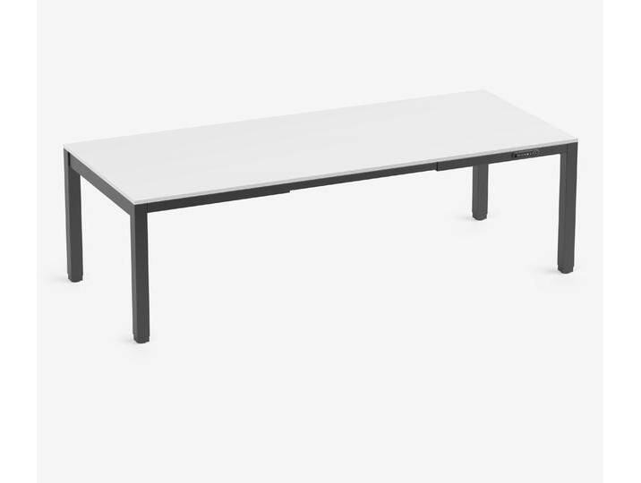 PRIMUS 4-Bein Schreibtisch Schwarz Topweiß 2400 x 1000 x 25 mm von Ergolutions