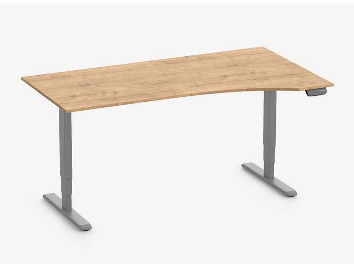 PRIMUS Freiformschreibtisch, Gestell Grau 1800 x 800/1000 x 25 mm Eiche, Ausführung Rechts von Ergolutions