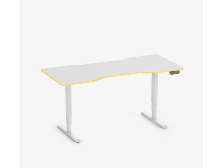 Primus Gamingschreibtisch Cockpit, Weiß Klassik Yellow Cab 180x80 von Ergolutions