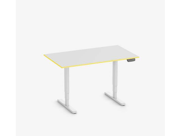 Primus Gamingschreibtisch Rechteck, Weiß Klassik Yellow Cab 140x80 von Ergolutions