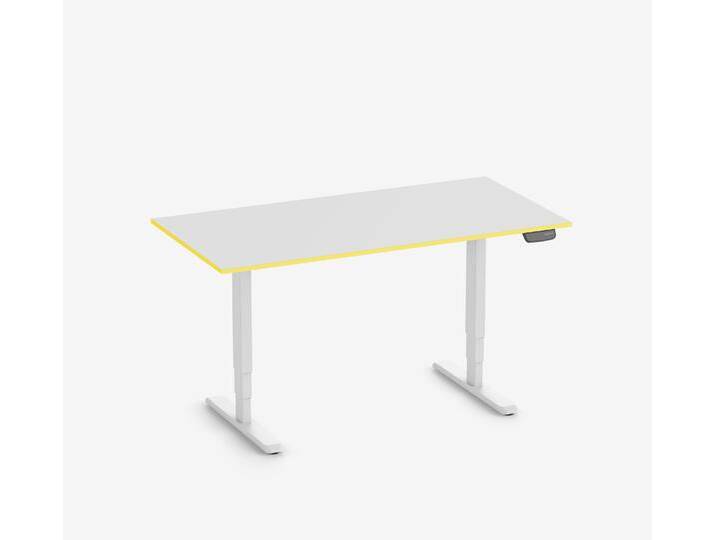 Primus Gamingschreibtisch Rechteck, Weiß Klassik Yellow Cab 160x80 von Ergolutions