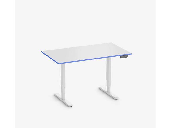 Primus Gamingschreibtisch Rechteck, Weiß Silk-Touch Royal Blue 140x80 von Ergolutions
