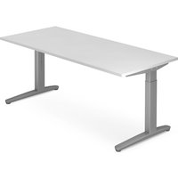 Schreibtisch, C-Fuß höhenverstellbar, BxT 1.800 x 800 mm, weiß von Jungheinrich PROFISHOP