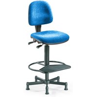 Arbeitsdrehstuhl Usage, Fußring mit Ablage, Bodengleiter, royalblau von SITWELL STEIFENSAND