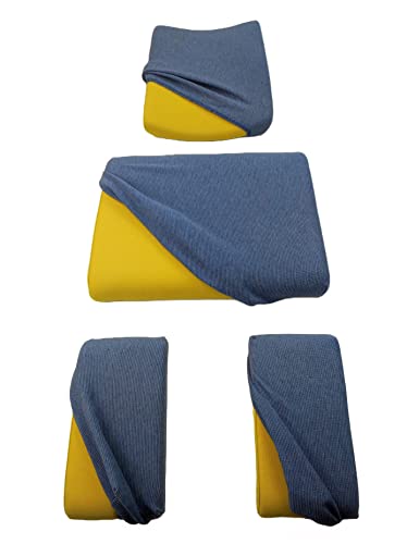 Ergositting Ergonomischer Stuhlbezug-Set, hellblau, 4 Stück (Sitz + Rückenlehne + 2 Kniepolster) von Ergositting