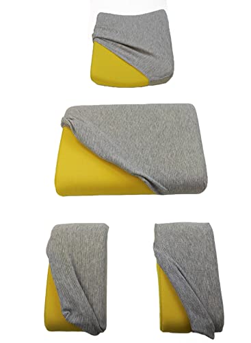 Ergositting Stretch-Set, Farbe hellgrau, für ergonomischen Stuhl, 4 Stück (Sitz + Rückenlehne + 2 Kniestütze) von Ergositting