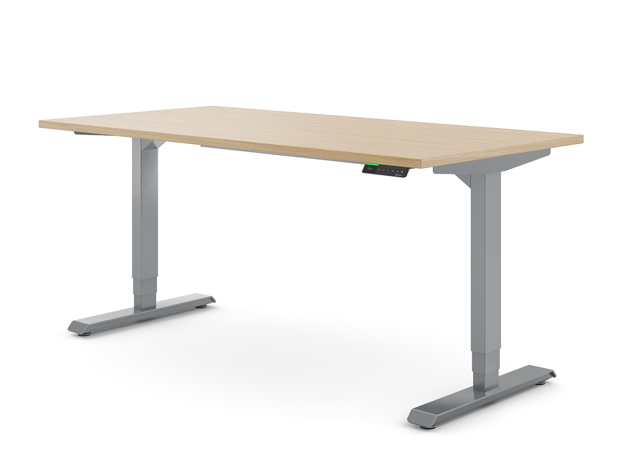 Desktopia Pro X - Elektrisch höhenverstellbarer Schreibtisch / Ergonomischer Tisch mit Memory-Funktion, 7 Jahre Garantie - (Ahorn, 120x80 cm, Gestell Grau) von Ergotopia