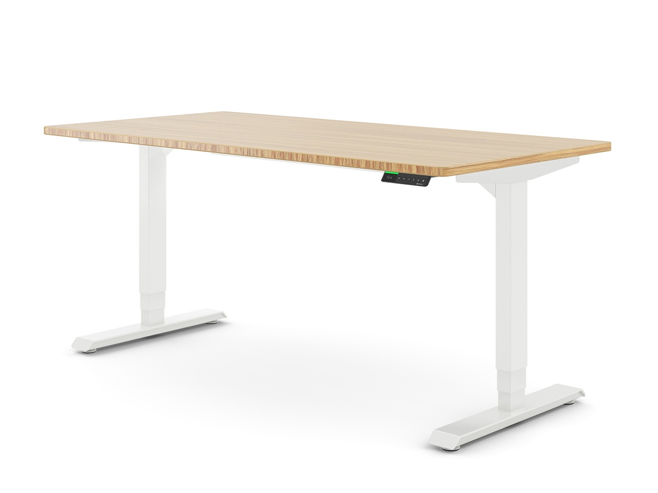 Desktopia Pro X - Elektrisch höhenverstellbarer Schreibtisch / Ergonomischer Tisch mit Memory-Funktion, 7 Jahre Garantie - (Bambus Echtholz, 160x80 cm, Gestell Weiß) von Ergotopia